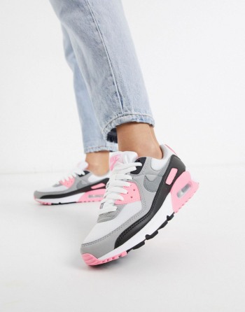 Nike Air Max 90 Bijele Roze - Ženske Tenisice | 43502SAZK